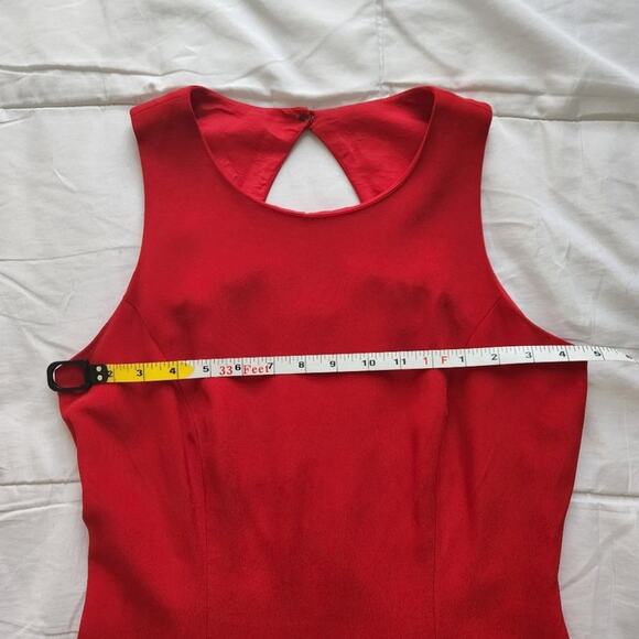 MAGGY LONDON SILK RED Open Back Dress - 6 - Picture 7 of 9